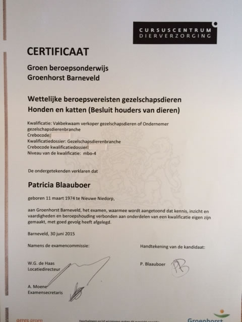 besluit houders voor dieren